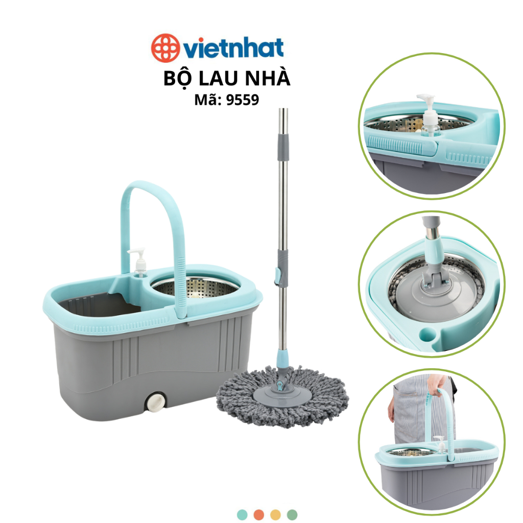 Bộ Chổi Lau Nhà Tự Vắt Cao Cấp Chính Hãng VIỆT NHẬT (Mã 9559)
