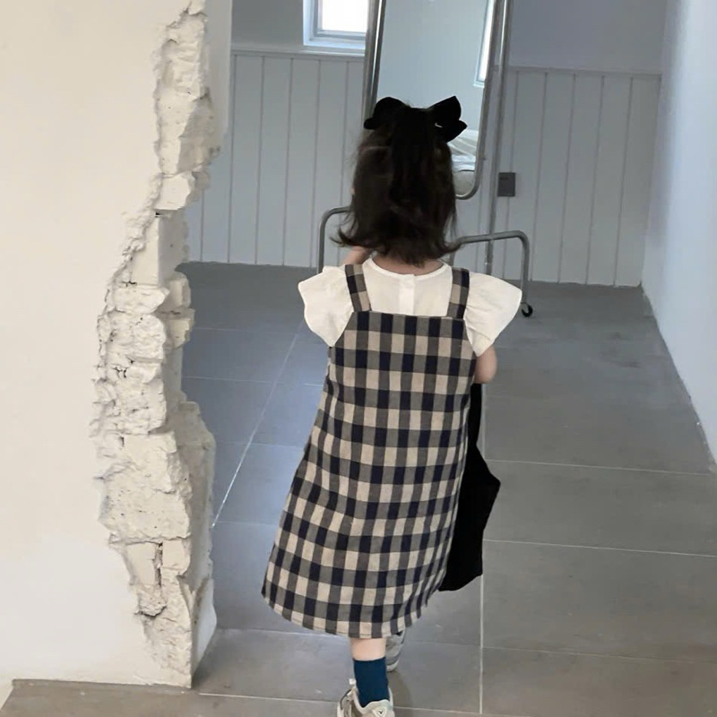DL45 sét áo rời, yếm kẻ cho bé diệu linh shop kids- váy chất liệu thô hàn mềm mịn thoáng mát cho bé đi học chơi 8-38kg
