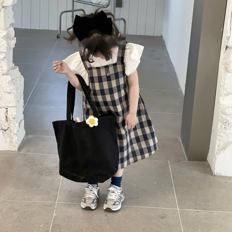 DL45 sét áo rời, yếm kẻ cho bé diệu linh shop kids- váy chất liệu thô hàn mềm mịn thoáng mát cho bé đi học chơi 8-38kg