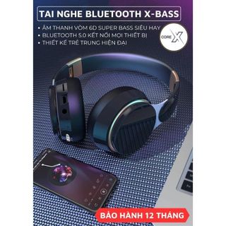 Tai Nghe Headphone Chụp Tai Không Dây Bluetooth X-Bass Âm Thanh Nổi Nghe Nhạc, Chơi Game