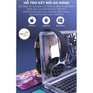 Tai Nghe Headphone Chụp Tai Không Dây Bluetooth X-Bass Âm Thanh Nổi Nghe Nhạc, Chơi Game