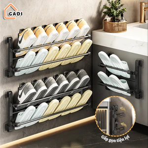 Giá Treo Dép Gắn Tường Đa Năng GADI, Dám Tường Tiện Lợi, Kệ Treo Khăn Nhà Tắm Nhà Bếp Thép Không Gỉ, Có Thể Gấp Lại