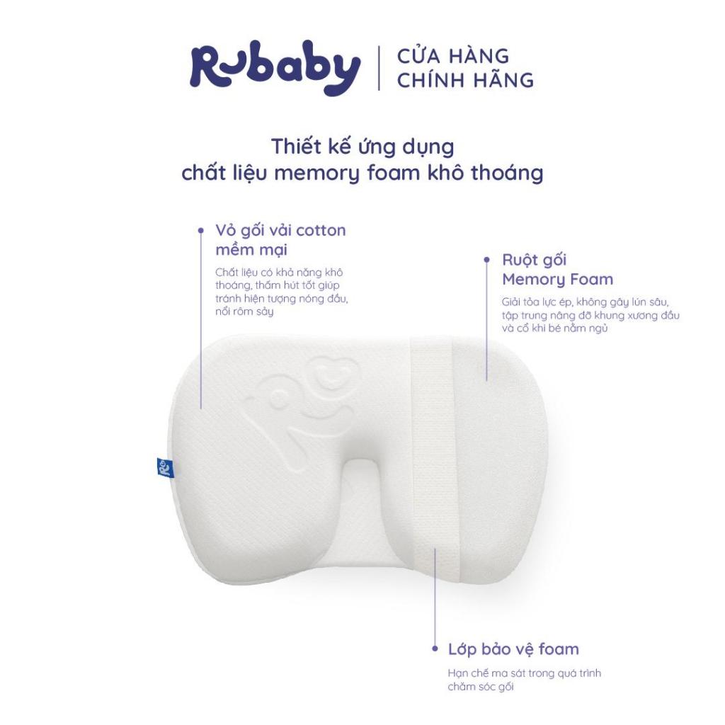 Ảnh Gối Em Bé (0-4 tuổi) Rubaby,  Chất Liệu Memory Foam Êm Ái, Thiết Kế Nâng Đỡ Phần Cổ Vai Gáy Cho Bé 1