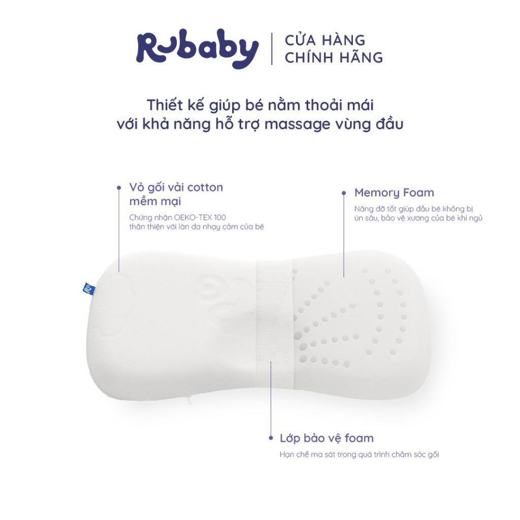 Ảnh Gối Em Bé (0-4 tuổi) Rubaby,  Chất Liệu Memory Foam Êm Ái, Thiết Kế Nâng Đỡ Phần Cổ Vai Gáy Cho Bé 3