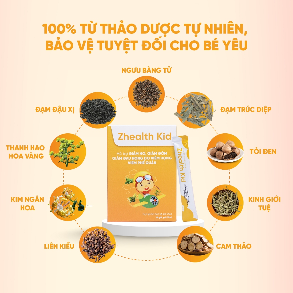 Ảnh Siro ho cho bé Zhealth Kid tăng đề kháng, giảm ho cảm, tiêu đờm, bổ phế, Growgreen AZ(10 gói x 10ml) 3