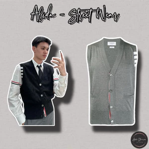 ⚡️[Hight Quality] Áo Gile 1hom Br Knitted 4 Bar Neck Vest - Điểm Nhấn Check Tà Màu Cao Cấp Sang Trọng Nam Nữ