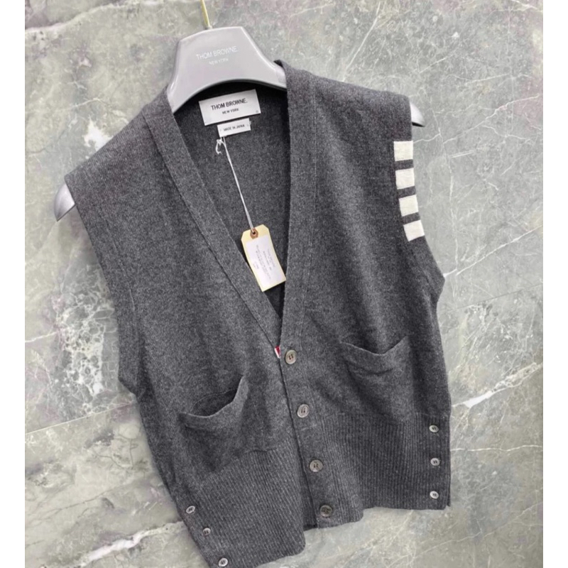 ⚡️[Hight Quality] Áo Gile 1hom Br Knitted  4 Bar Neck Vest - Điểm Nhấn Check Tà Màu Cao Cấp Sang Trọng Nam Nữ