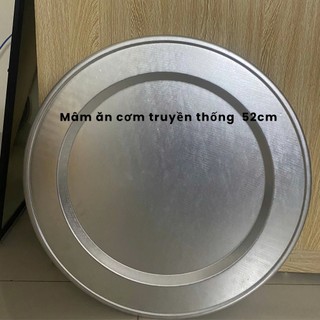 Mâm Nhôm Ăn Cơm Cỡ Trung 52cm Hàng Loại 1 Dày Dặn-Mâm Ăn Cơm, Mâm Bày Quả, Mâm Bày Lễ Cúng
