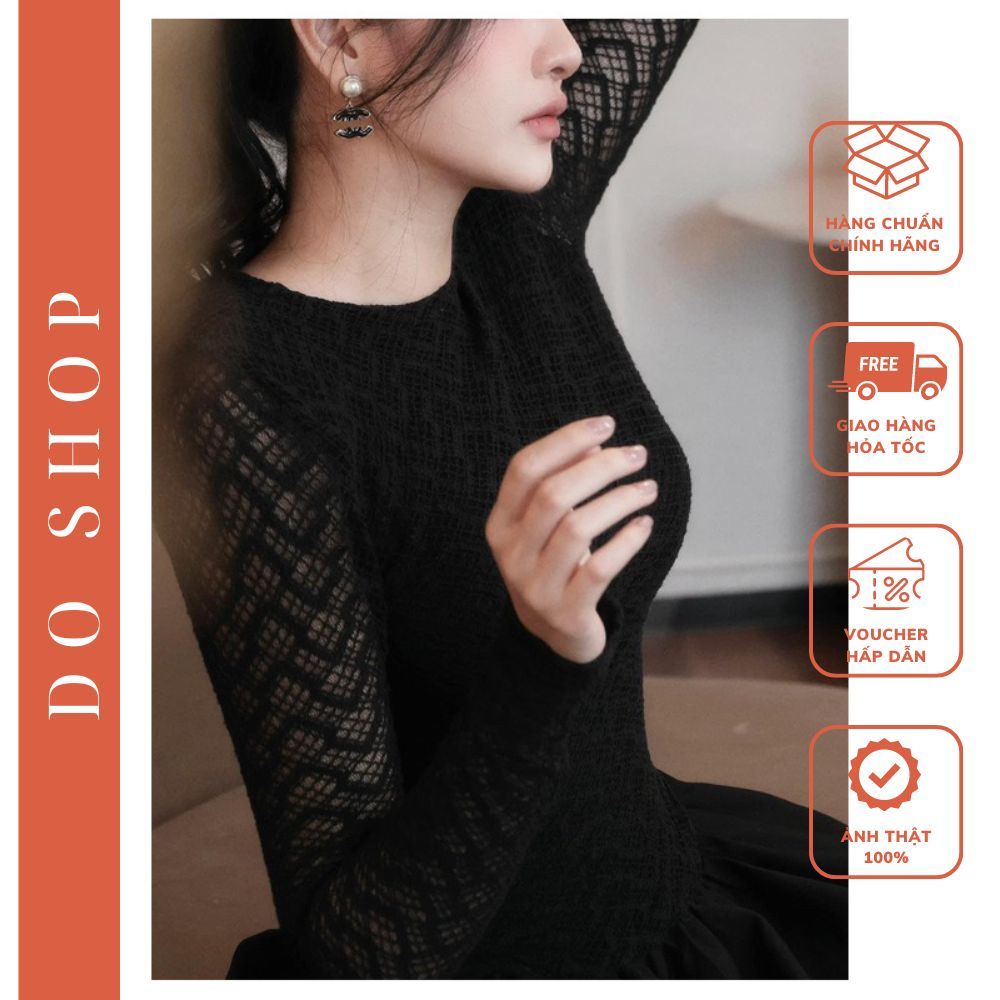 Đầm ren thiết kế tay dài phối tùng xòe (3 lớp) sang chảnh có lót quần mã R7 - Váy ren thiết kế dự tiệc hàng đẹp