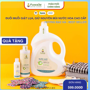 Nước giặt Fuwa3e hữu cơ ENZYME 100% organic từ Enzyme sinh học 4L, 1L an toàn cho bé, giặt đồ lót