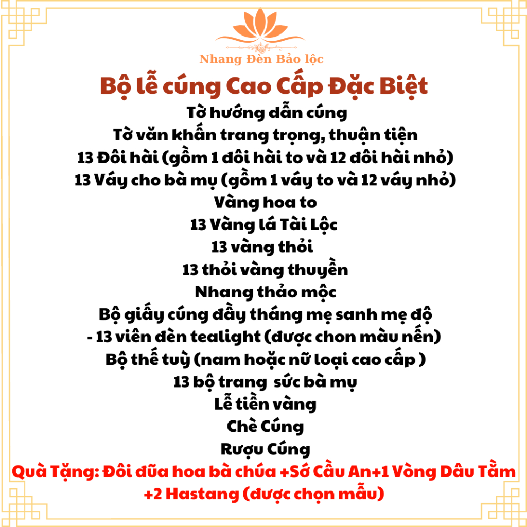 COMBO Đồ Cúng Mụ CHUẨN 2025 Hài Đẹp,Cúng Đầy Tháng,Thôi Nôi ,Cúng Căn, Bé Trai- Bé Gái Kèm Bài Khấn