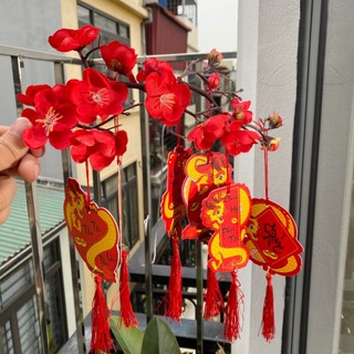 [QÙA TẶNG KÈM TEM CHỮ TẾT] Combo 3 Set 5- 6 dây trang trí, liễng treo cây đào, mai trang trí tết 2025