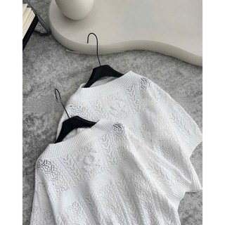 Áo len trễ vai trắng Quảng Châu Cao Cấp thiết kế tay dơi trẻ trung, Áo kiểu nữ thu đông rẻ đẹp trẻ trung