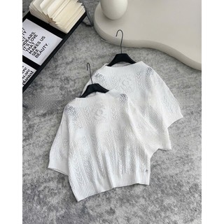 Áo len trễ vai trắng Quảng Châu Cao Cấp thiết kế tay dơi trẻ trung, Áo kiểu nữ thu đông rẻ đẹp trẻ trung