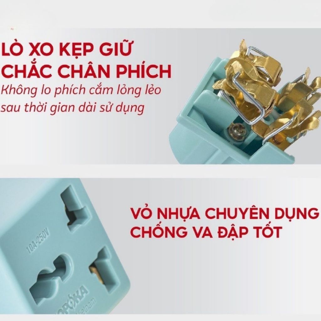 Ổ Chia gập góc Sopoka Chất Liệu Nhựa ABS Chống Cháy Nổ
