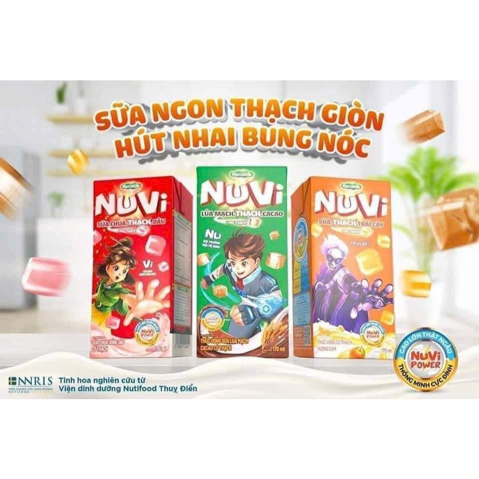 Thùng 12 Lốc Sữa Nuvi Lúa Mạch Lắc Thạch Cacao Thùng 48 Hộp 170ml PKPH ...