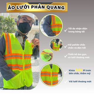 Áo bảo hộ lao động phản quảng cho thợ kĩ thuật kĩ sư làm việc công trình và buổi tối