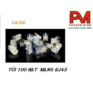 Hạt mạng RJ45 túi 100 hạt chất lượng , dùng để bấm đầu dây mạng internet, mạng lan