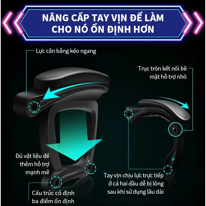 Ghế gaming AIODIY Công thái học bọc nệm mềm Thích hợp làm việc chơi game do điều chỉnh chiều cao và có đế đạp