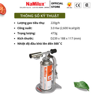Đèn Khò Gas Công Nghiệp NaMilux TPB-25MN/ NA-191SP/ Sử Dụng Đa Năng/Hệ Thống Đánh Lửa Tự Động/Hàng Chính Hãng