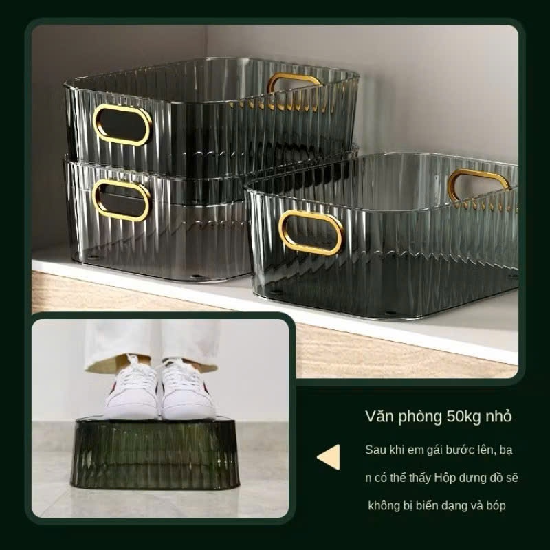Khay Đựng Đồ Trong Suốt Kiểu Dáng Sang Trọng,  KHAY NHỰA ĐỂ BÀN ĐA NĂNG SIZE TO - MÃ: KHAYDUNGDO65