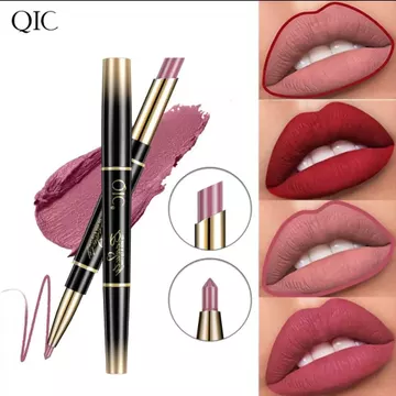 Son môi dạng bút 2 đầu có kẻ viền môi. Bút son bền màu lâu trôi không dính cốc. Son mịn sáng mềm môi. Bút son môi