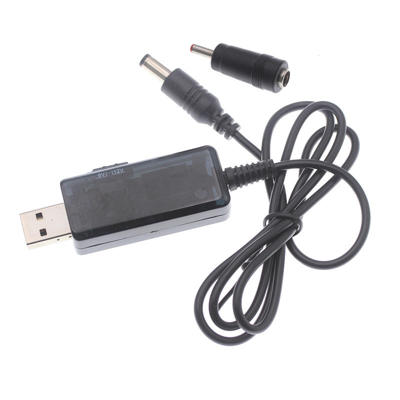 Cáp nguồn USB tăng áp chuyển nguồn đa năng từ USB 5V sang DC 9V / 12V giắc chui 5.5 / 3.5 mm