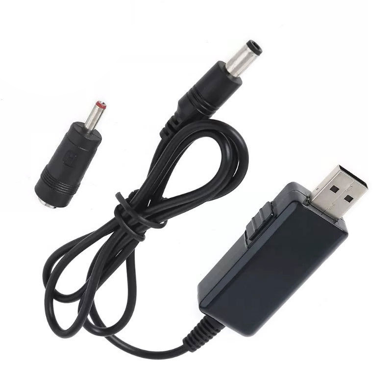 Cáp nguồn USB tăng áp chuyển nguồn đa năng từ USB 5V sang DC 9V / 12V giắc chui 5.5 / 3.5 mm
