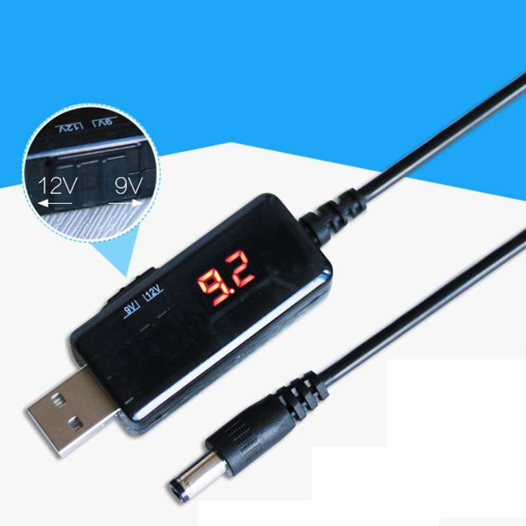 Cáp nguồn USB tăng áp chuyển nguồn đa năng từ USB 5V sang DC 9V / 12V giắc chui 5.5 / 3.5 mm