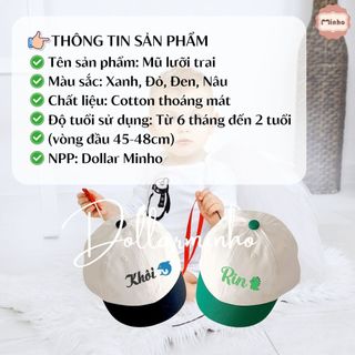 Mũ Lưỡi Trai Thêu Tên Cho Em Bé - Phong Cách và An Toàn