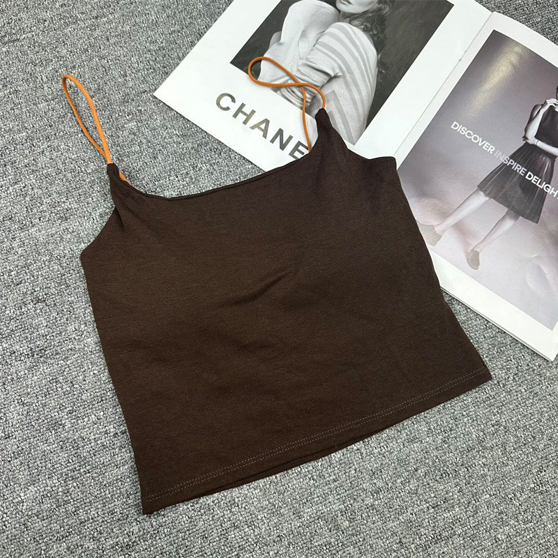 Áo Bra 2 Dây Croptop Sợi Bún Có Đệm Nâng Ngực Dáng Ôm Thoáng Mát 1871