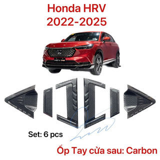 Ốp Tay + Hõm, Nắp Xăng, Ốp Gương CARBON xe Honda HRV 2022- ĐẾN NAY - Vân CARBON cao cấp