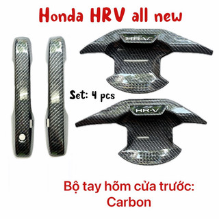 Ốp Tay + Hõm, Nắp Xăng, Ốp Gương CARBON xe Honda HRV 2022- ĐẾN NAY - Vân CARBON cao cấp