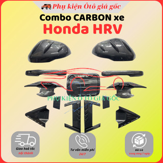 Ốp Tay + Hõm, Nắp Xăng, Ốp Gương CARBON xe Honda HRV 2022- ĐẾN NAY - Vân CARBON cao cấp