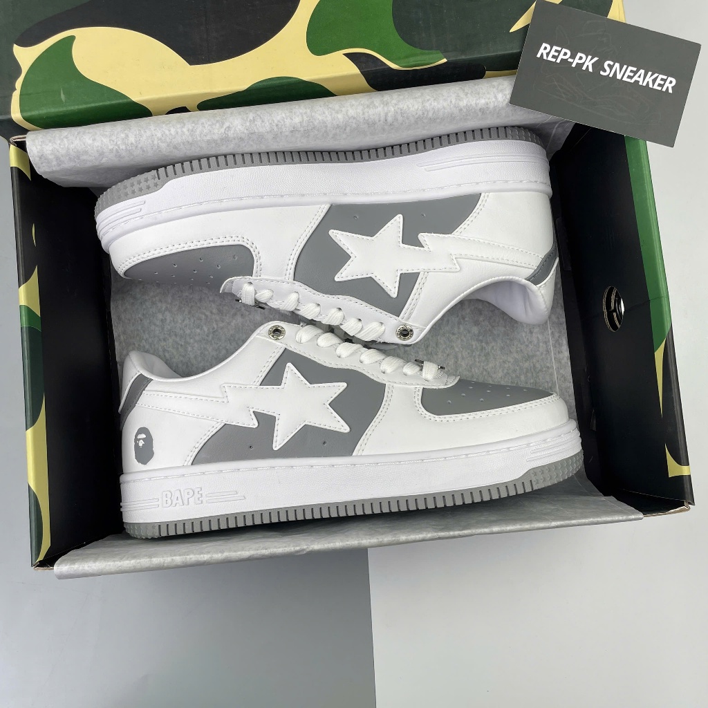 Giày A Bathing Ape Bape Sta Low #6 Grey (BAPE Trắng Xám) | REPK SNEAKER ...