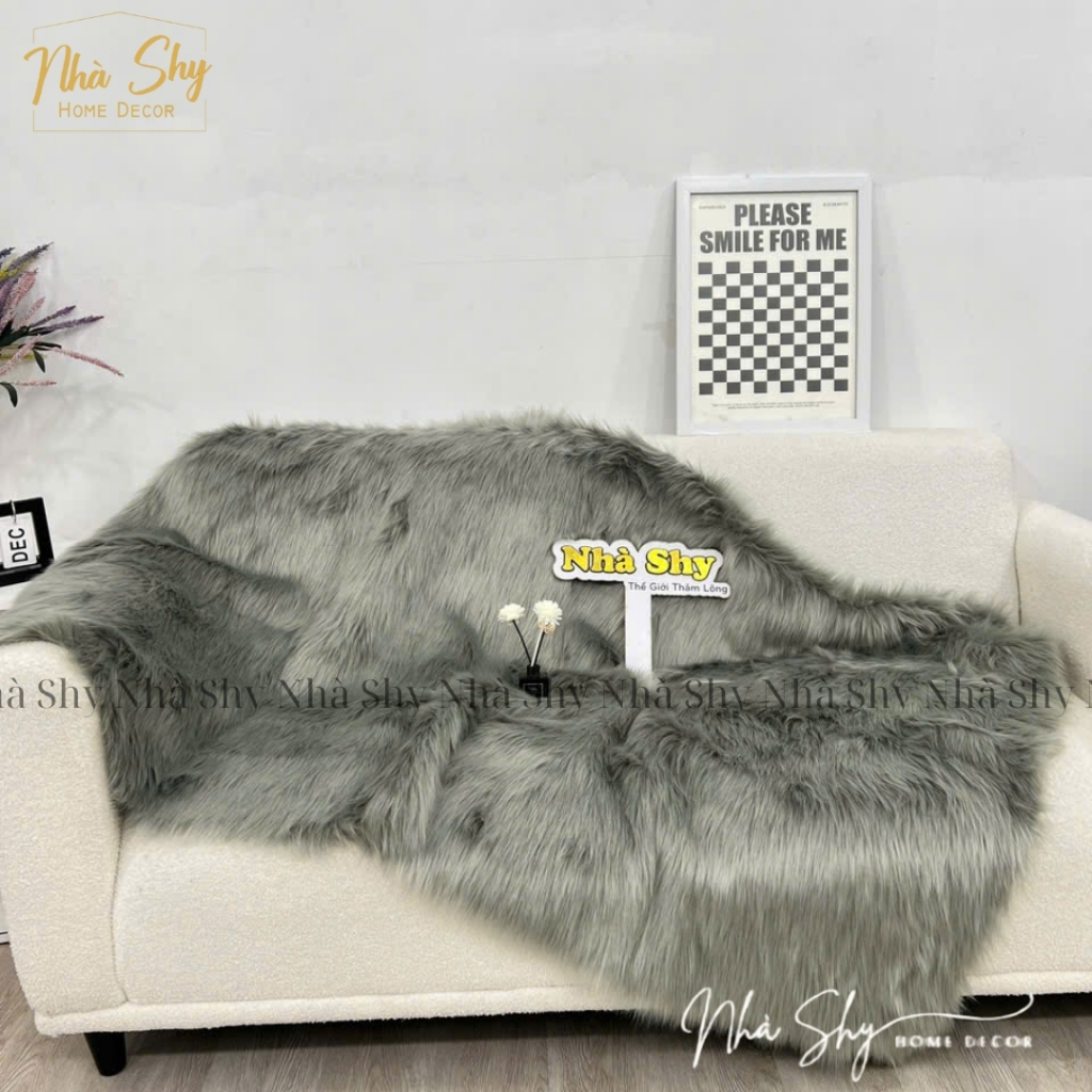 Thảm Lông Trải Trang Trí Ghế - Lông Tơ Nhiễn Loại Cao Cấp - Nhiều Size - Nhà Shy Home Decor