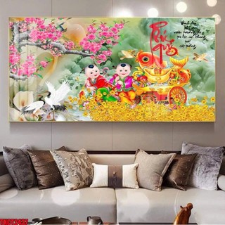 Bộ Tranh Tết Treo Tường Tráng Gương In UV Cao Cấp Trang Trí Nhà Cửa Làm Quà Tặng Tân Gia