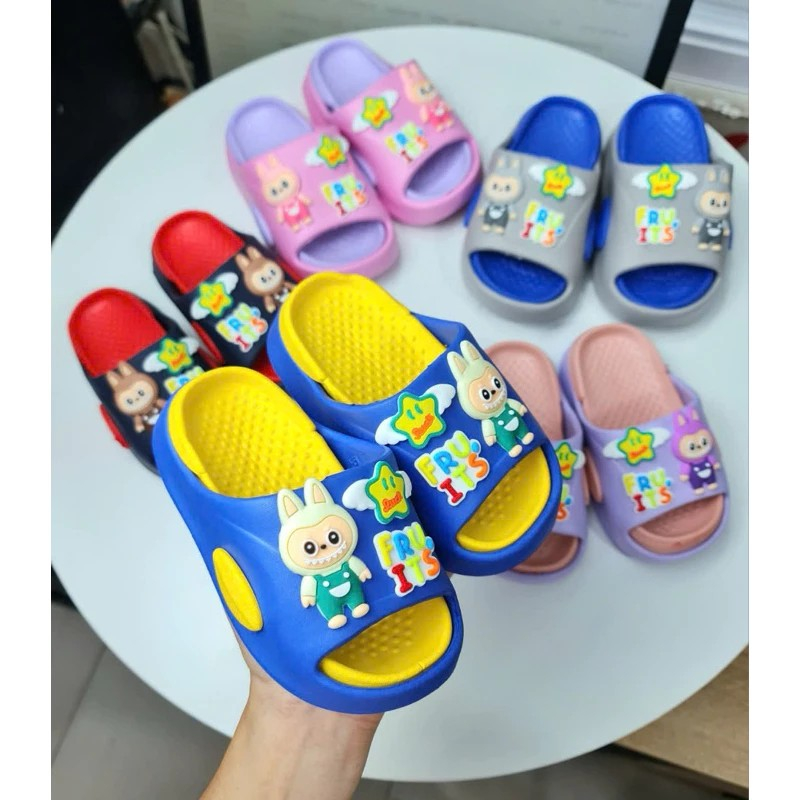 Dép bánh mì đế cao 2 lớp hình thỏ labubu siêu nhẹ êm chân cho bé trai và bé gái - Fru