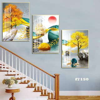 Bộ 3 Tranh Cầu Thang Tráng Gương  Cao cấp, Tranh Treo Tường Decor Trang Trí Nhà Cửa.Làm Quà Tặng Tân Gia