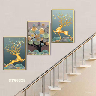 Bộ 3 Tranh Cầu Thang Tráng Gương  Cao cấp, Tranh Treo Tường Decor Trang Trí Nhà Cửa.Làm Quà Tặng Tân Gia