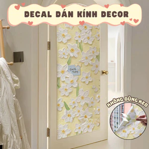 Decal dán kính cửa sổ 3D chống nắng họa tiết dễ thương không dùng keo, Giấy dán kính chống nhìn trộm, chống nước TORO