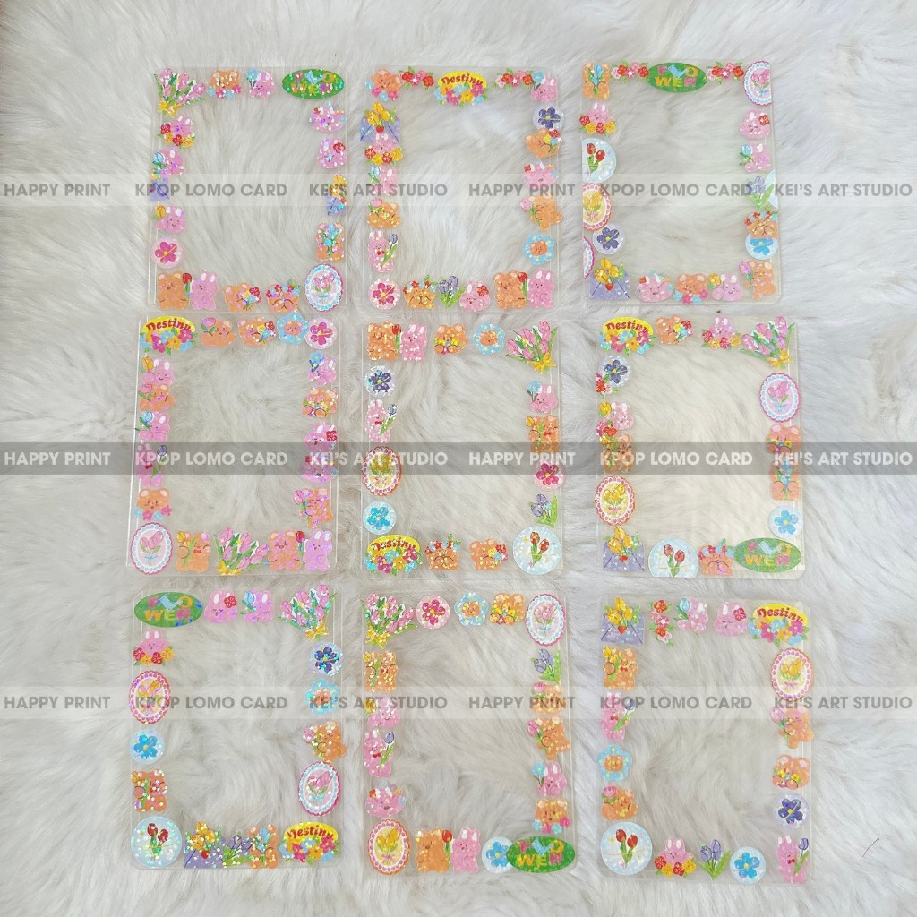 (đọc kĩ mô tả) Set 10 cái toploader B8 hoặc A7 ngẫu nhiên trang trí sticker sẵn đơn giản