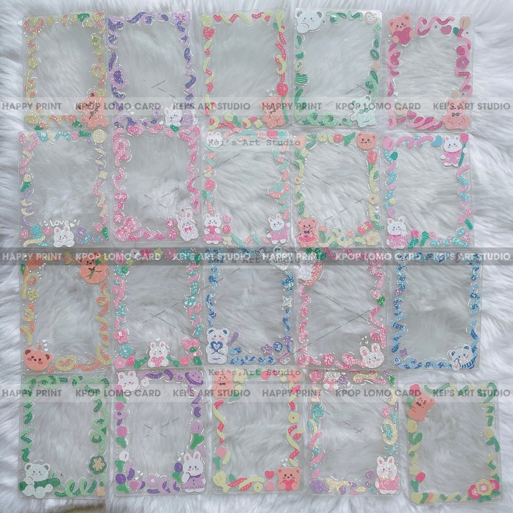 (đọc kĩ mô tả) Set 10 cái toploader B8 hoặc A7 ngẫu nhiên trang trí sticker sẵn đơn giản