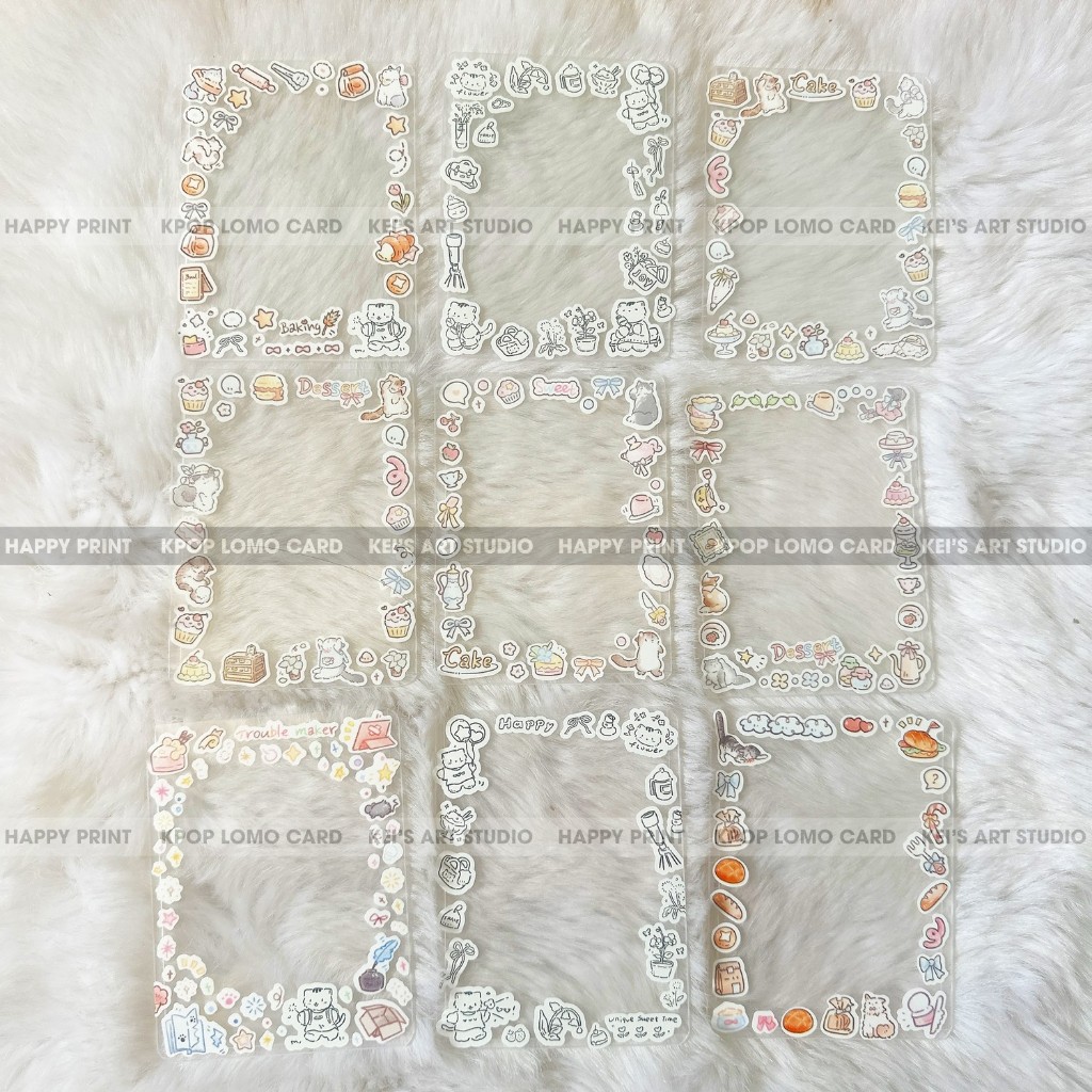 (đọc kĩ mô tả) Set 10 cái toploader B8 hoặc A7 ngẫu nhiên trang trí sticker sẵn đơn giản