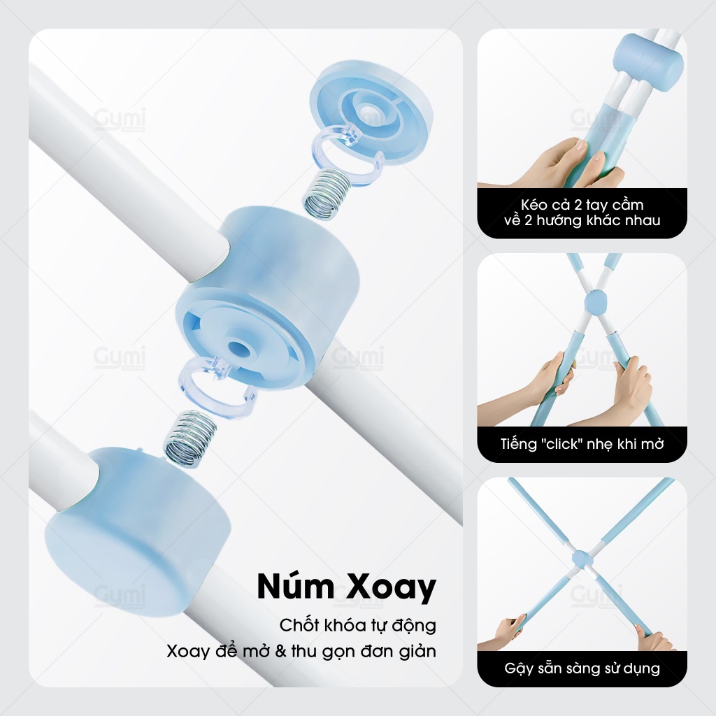 Gậy tập thẳng lưng, thanh gậy tập yoga chống gù lưng, mở vai hình chữ thập - GayThangLung