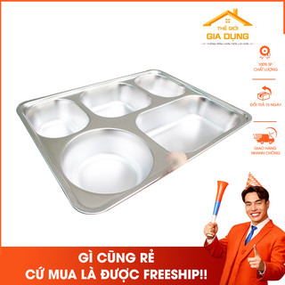 Khay cơm Inox không gỉ sâu lòng dành cho quán ăn