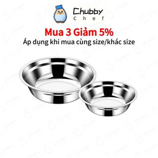 Thau inox trơn/Sâu lòng  kiểu Hàn Quốc 18-28cm Chubby Chef chậu inox thiết kế đơn giản, sang trọng