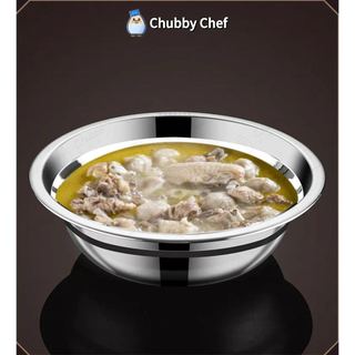 Thau inox trơn/Sâu lòng  kiểu Hàn Quốc 18-28cm Chubby Chef chậu inox thiết kế đơn giản, sang trọng