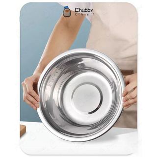 Thau inox trơn/Sâu lòng  kiểu Hàn Quốc 18-28cm Chubby Chef chậu inox thiết kế đơn giản, sang trọng