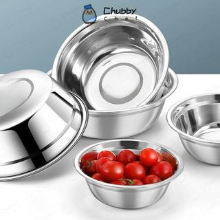 Thau inox trơn/Sâu lòng  kiểu Hàn Quốc 18-28cm Chubby Chef chậu inox thiết kế đơn giản, sang trọng